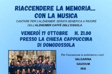 &quot;Riaccendere la memoria...con la musica&quot; - venerd&#236; 17 ottobre 2025